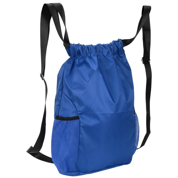 Snøre lomme Dobbelt skulder rygsæk fortykket vandtæt rejseopbevaringstaske Royal Blue
