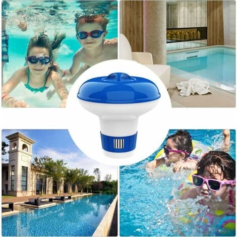 Flydende Klordispenser, Pool-diffusere, Diameter 13cm/5.1tommer Justerbar Flydende Doseringsenhed, Pooltilbehør til Spa Jacuzzi...