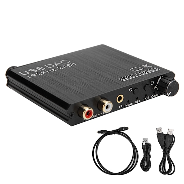 Echo Master, SPDIF-ingång till Analog RCA och 3,5 mm Jack-omvandlare med Volymkontroll, 192KHz Digital till Analog Ljudomvandlare för Sömlös Lyssning