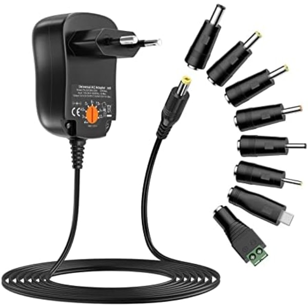 Mångsidig Strömförsörjning, Universell AC-adapter för Hushållselektronik med Valbar Spänning och Flera Volt, Stark Kompatibilitet och Bred Användning
