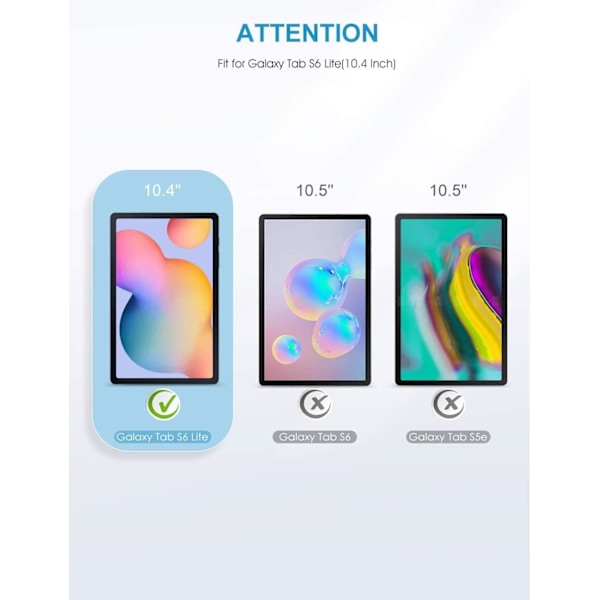 Ultraklart skärmskydd för Samsung Galaxy Tab S6 Lite, Repskydd 9H Hårdhet Högupplöst Film, 3-pack för Hög Känslighet och Enkel Applicering