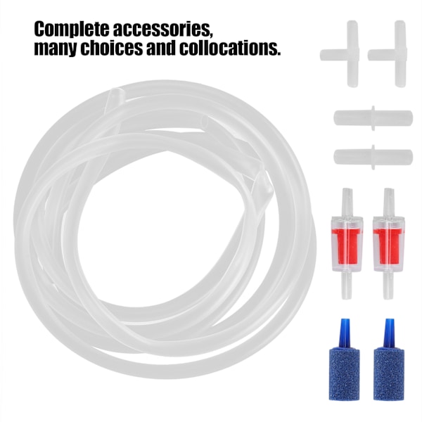 Akvarie ilt slange kontrolventil fisketank boble sten sæt akvarie tilbehør kombination A