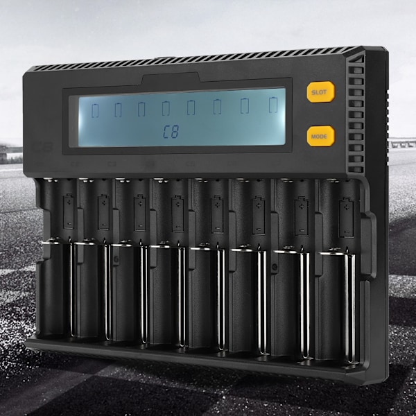 Litiumbatteriladdare, Uppladdningsbara Batterier Värmeavledning Smart Laddare Med Universell Kompatibilitet, 8-Fack Snabbladdning För Ni-Mh Ni-Cd Och