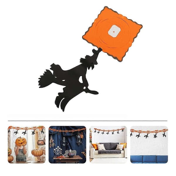 Witch Pattern Garland Halloween Decorative Hanging Paper Pendants