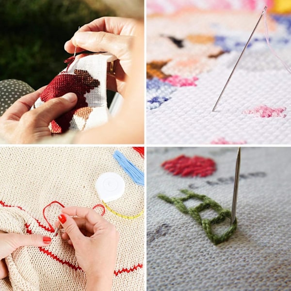 Anpassningsbart broderikit, magisk broderipenna med punch needles för detaljerat hantverk, 14 count vit bomull klassisk Aida-väv, ergonomisk