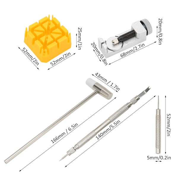 14 stk. klokkearmbåndslenke fjerningsverktøy profesjonelt klokkereparasjonsfjærstangverktøysett for urmaker