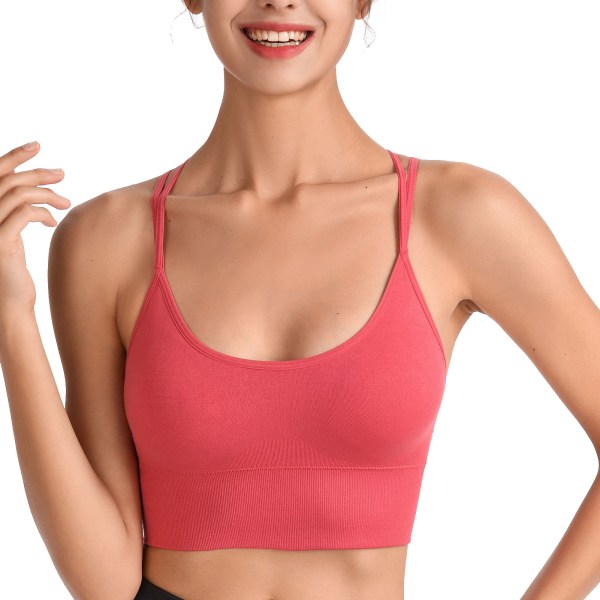 Sport-bh Yoga Löpning Kors Skönhet Rygg Ingen Stålring Stötsäker Underkläder för Kvinnor Coralito M