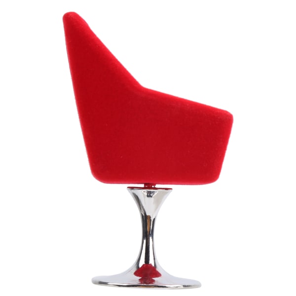 Miniatyr lenestol for 1:12 miniatyr dukkehus roterende flokk stol tilbehør rød