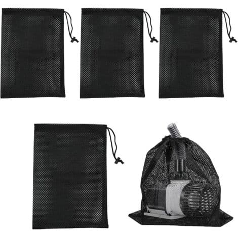 4 Stykker Pumpetaske, Filtermaskepumpetaske, Pumpebarrierepose, Mesh Vandpumpfilterpose (Sort)