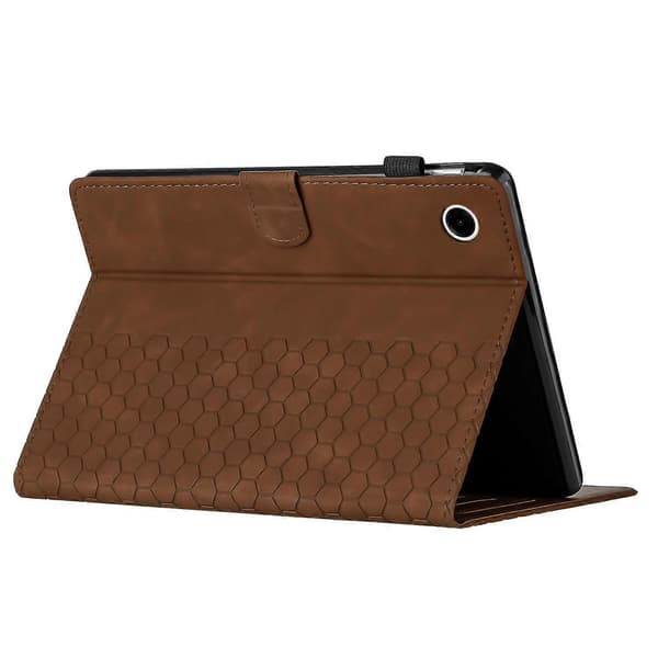 Etui til Samsung Galaxy Tab A9+ Honeycomb-trykt læder tabletbeskyttelse med kortplads