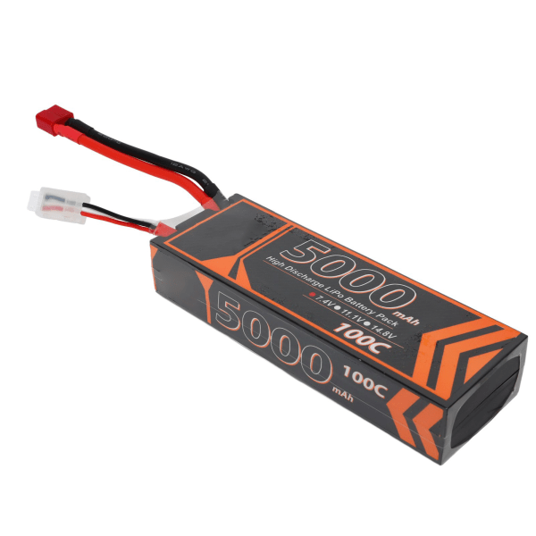 Hardcase Lipo-batteri 7,4V 5000mAh 2S 100C RC Lipo-batteri med T-formet rød plugg for RC-modell