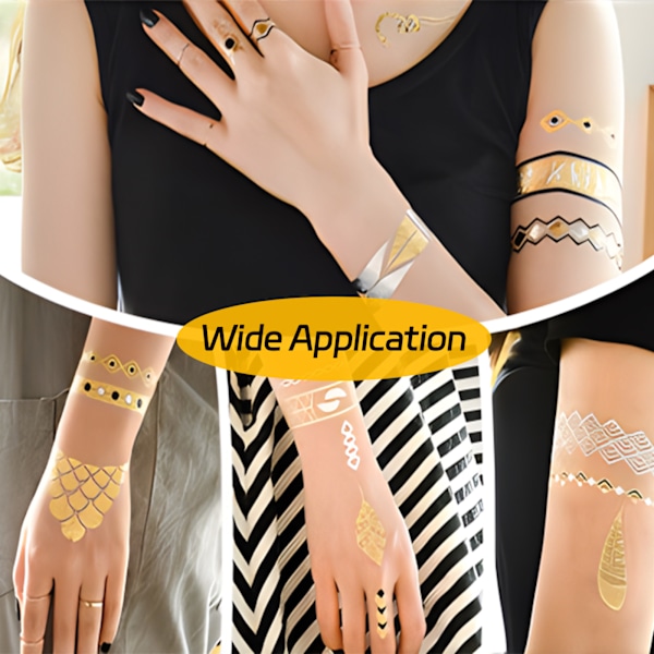 Festivaalitatuoinnit Kultaiset väliaikaiset tatuoinnit Halloween-tatuoinnit Metalliset tatuoinnit Vedenpitävät 6 arkkia 70 kuviota Glitter-tatuointi Hopea naisille teini-ikäisille