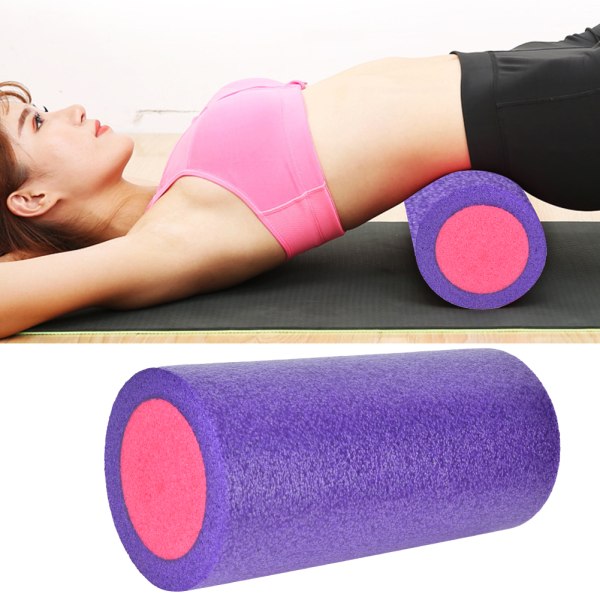 EPE Yoga Foam Roller Lihaskevennys Hierontapylvään tasapainotuslaitteet 30cm/11.8inUer Purple Inner Pink