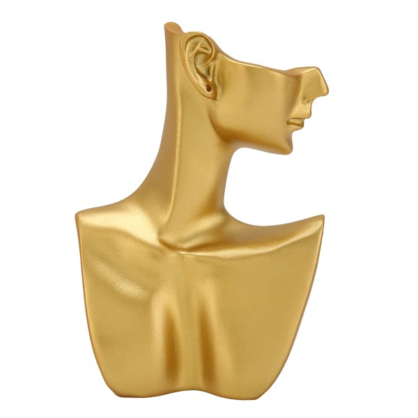 Gyldne smykker Vis Bust Resin Elegant Halskæde Øreringe Display
