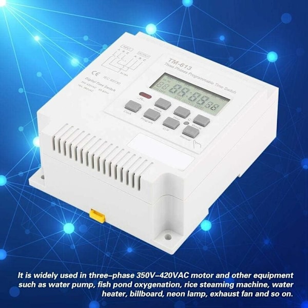 Professionell Digital Elektronisk Timer, Trefas Strömavbrottsminne Timerrelä 4 kW Stabil Drift För Vattenpump Fiskdamm Syresättning