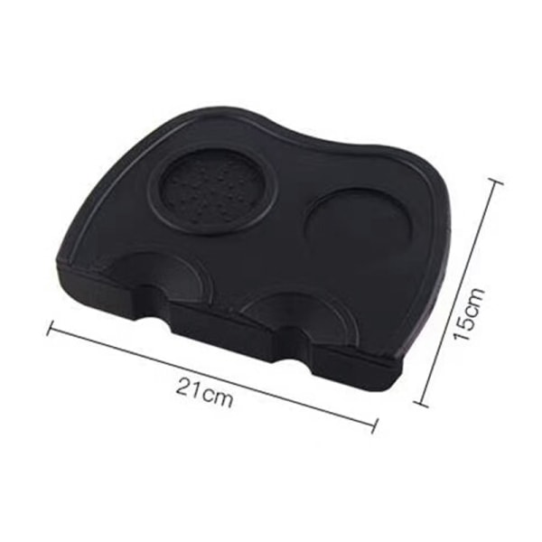 Kahvipuristintyyny Food Grade Silikoni Hajuton Double Groove Coffee Tamper Mat for Home Cafe Black L 21x15x0.6cm/8.3x5.9x0.24in
