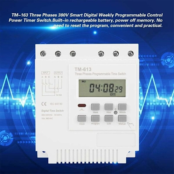 Professionell Digital Elektronisk Timer, Trefas Strömavbrottsminne Timerrelä 4 kW Stabil Drift För Vattenpump Fiskdamm Syresättning