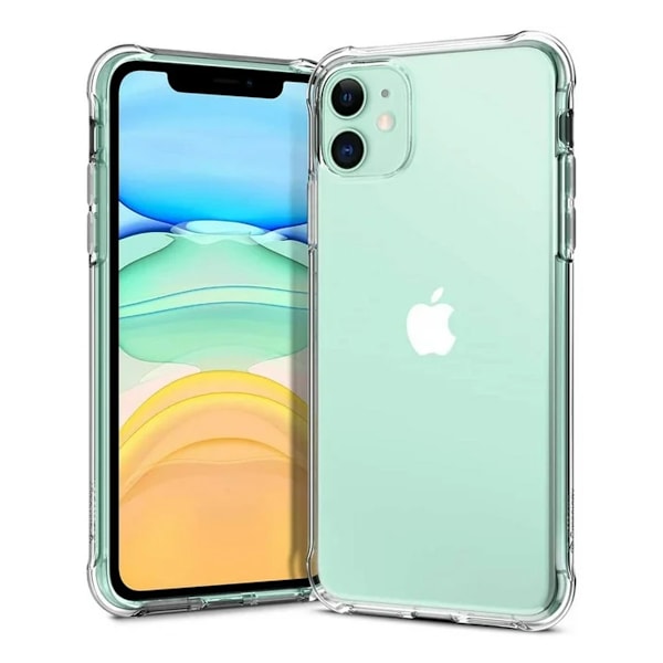 Stötsäkert Bumper Skal för Apple iPhone 11, Ihåligt Bumper Skydd Transparent Skal med Stöd för Trådlös Laddning