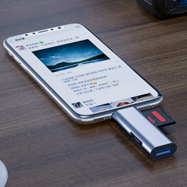 USB C SD-kortläsare i aluminiumlegering, robust dataöverföring med minneskortläsare för snabba överföringar