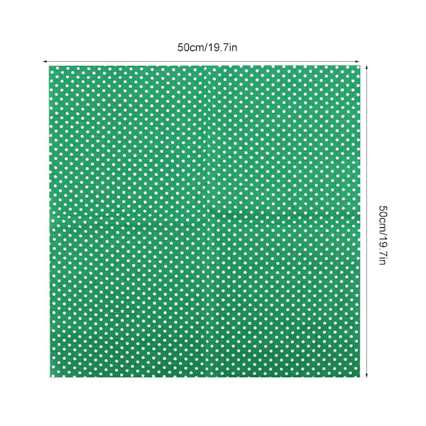 7 stk 50*50cm bomullsstoff DIY assorterte firkanter forhåndskutte sengepakke kvartalsbunt (grønn)