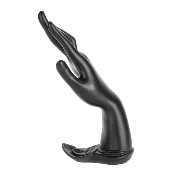 Resin Mannequin Hånd Finger Smykker Ring Armbånd Display Holder Rack (Resin Black)