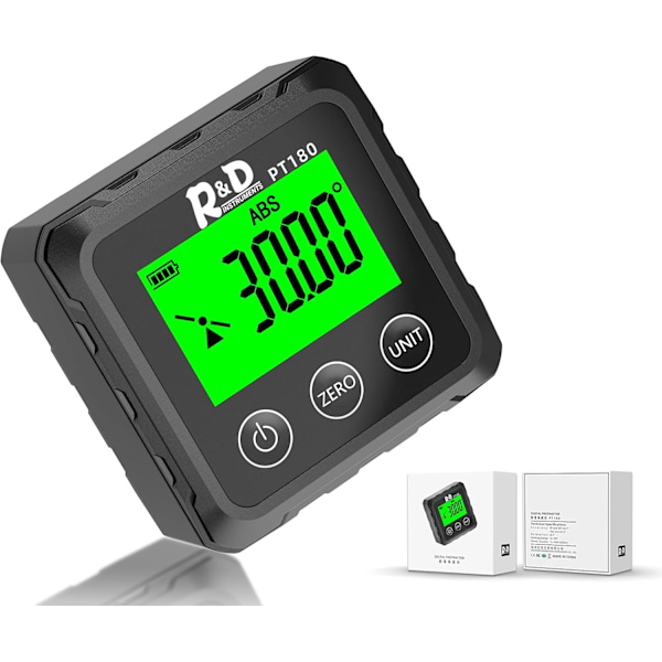 Kompakt Digital Vinkelmätare, Magnetisk Vinkelmätare För Professionella Applikationer, Bakgrundsbelyst LCD-Display För Enkel Avläsning, Konverterar Mellan Grader Och