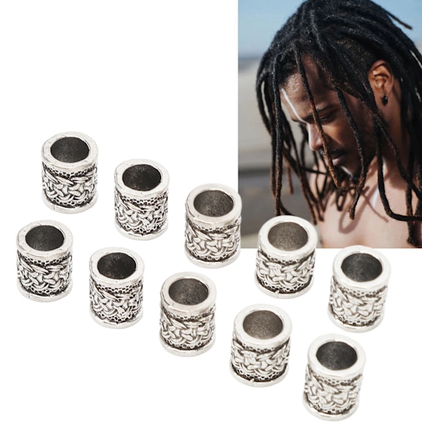 20 st Retro Skäggpärlor Legering Smycken DIY Hår Rör Dreadlocks Pärlor för Hår Flätor Armband Halsband