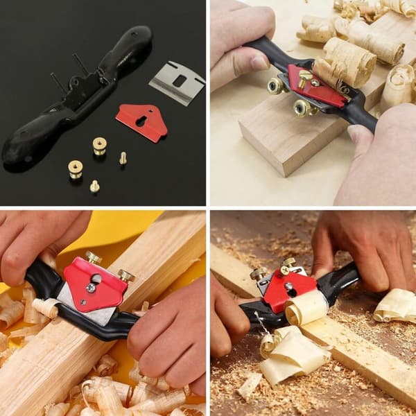 Woodworking Hand Tool, Manual Adjustable Edge Trimmer, Wood Cutter, 210mm Planer with 4 Blades