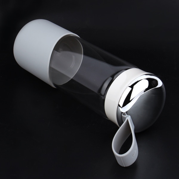 350 ml kannettava lasivesipullo BPA-vapaa vesikannu, jossa vuotava kansi (valkoinen)