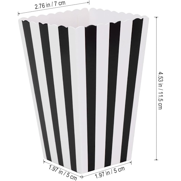 Gourmet Popcorn-behållare, Klassisk Design Mini Pappers Popcorn-låda för Fester, Bröllopsgåvor, Filmkvällar, Lätt att Montera, Lättviktig och