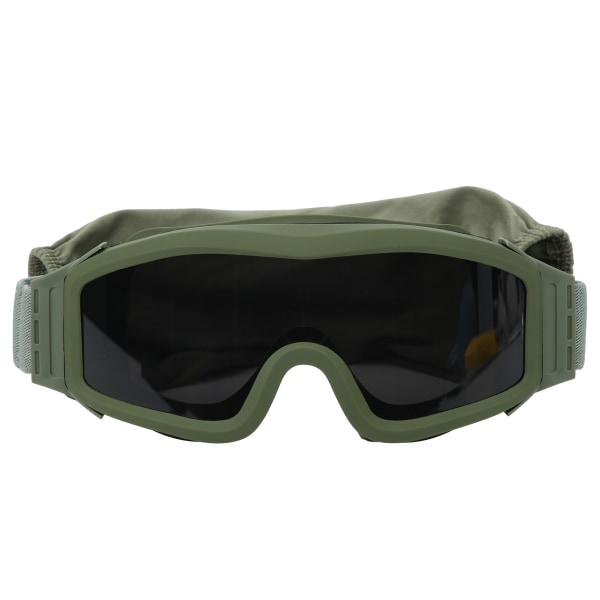 Tactics DustProof Protective Glasses Impact Resistant AntiExplosion Military Goggles(Verre gris à cadre vert armée )