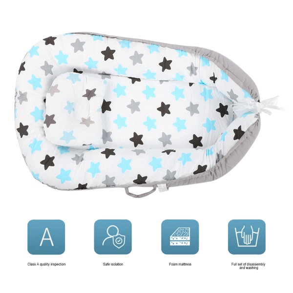 Baby Lounger Bärbar Fällbar Baby Nest Säng Sleeper Mjuk Nyfödd Säng Bassinet Madrass (#9 50*85)