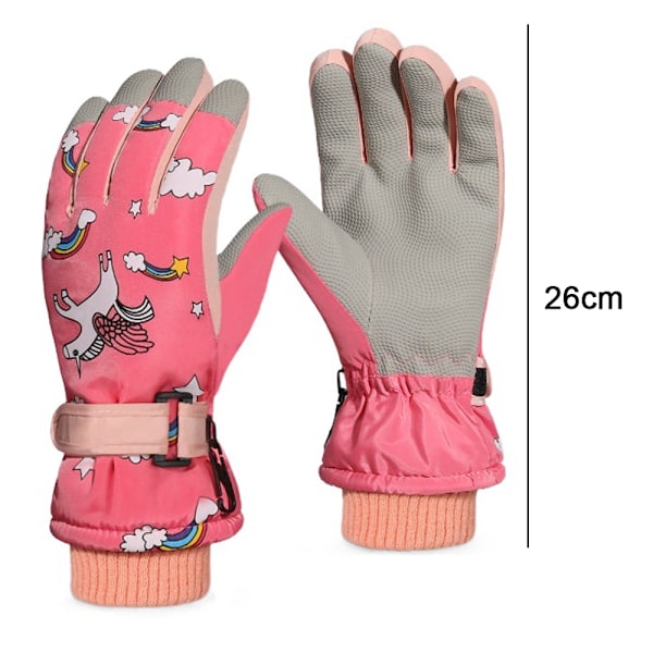 Skidhandskar för ungdomar, bra material snöhandskar för pojkar och flickor, justerbara vindskyddsmuddar för att hålla ute kall luft och snö, lämpliga för olika vintrar
