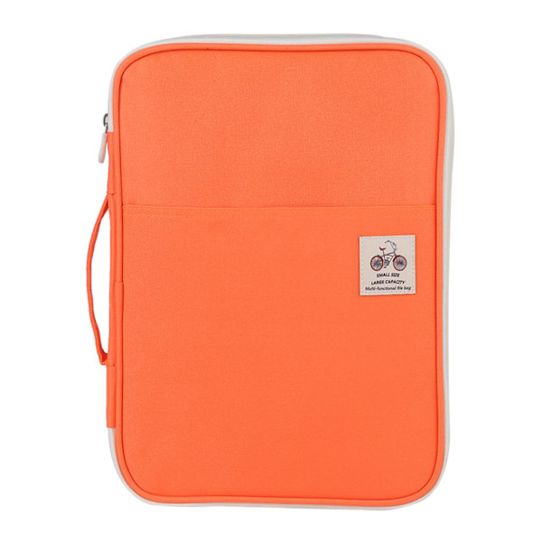 A4 Dokumentpose Filmappe Portfolio Organizer Computer Notebook Lynlås Etui (Orange)