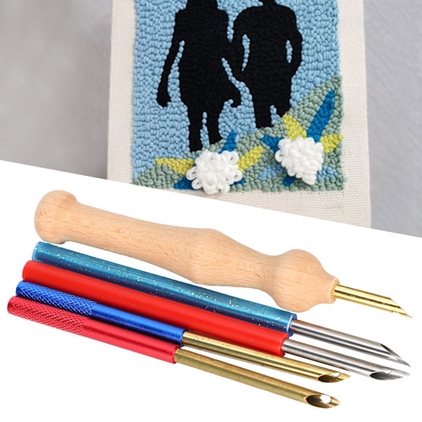 DIY Broderipen Håndverk Strikking Syverktøy Tråd Punch Needle Sytilbehør