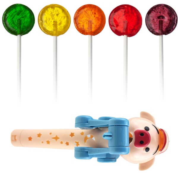 21 cm Lollipop Case Söt djurformad Rolig Lollipop Robothållare för pojkar Flickor Piggy