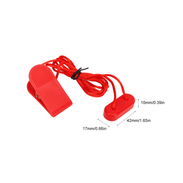 2 stk tredemølle Universal sikkerhetsnøkkel Tredemølle magnetnøkkel Universal erstatning tredemølle magnet sikkerhetslås Rød