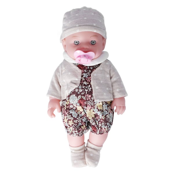 Realistisk Reborn Baby Doll Fashion 12in Tvättbar Vit Flicka Mjuk Kropp Leksak för Barn FödelsedagspresentQ12G-001C-026 Brun