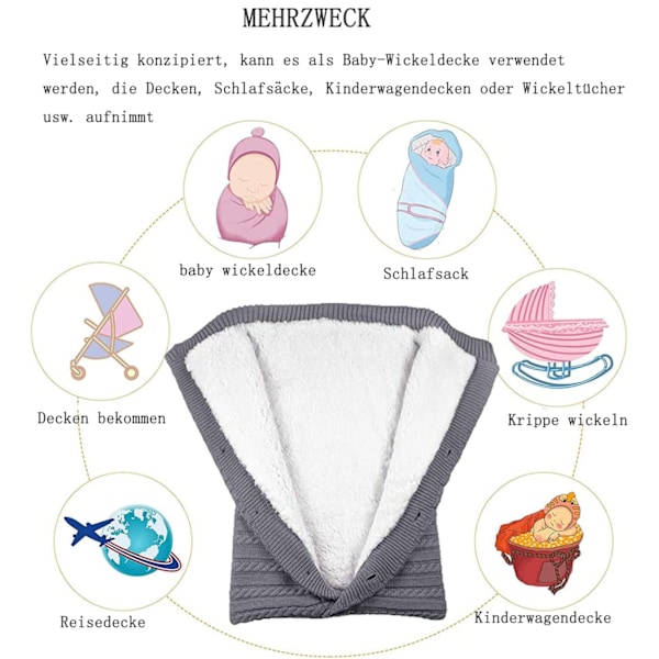 Baby Shower-presenter för unisex-spädbarn, plus sammetstjock fleece-design mjuk varm stickad swaddle-filt för 0-24 månader
