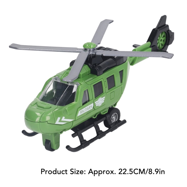 Diecast helikoptermodell simulerad Diecast legering tröghetsplan flygplansmodell leksak för barn pojkar flickor 8,9 tum