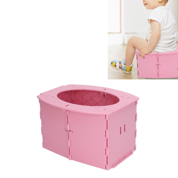 Toddler Potty Foldable PP Portable Baby Toilet for Camping Travel Long Distance Driving Pink