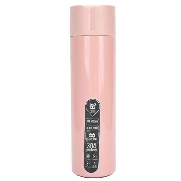 Smart vannflaske Touch Temperatur Display Tidsbestemt påminnelse Vakuumisolert flaske Batteridrevet Rosa