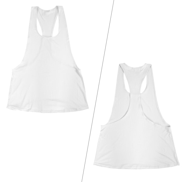 Kvinder Hurtigtørrende Vest Ærmeløs skjorte Tanktop Yoga Løbesport Fitness Hvid M