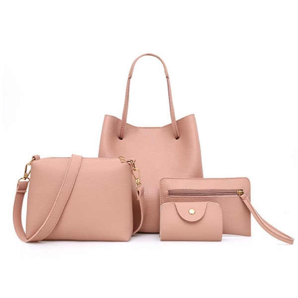 Fashionable Tote Bag Set Women's PU Leather Handbags + Shoulder Bag + Purse + Card Holder Set