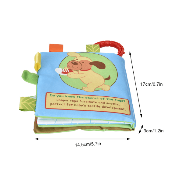 Baby Blød Klud Historiebog Spædbarn Raslebog Legetøj Tidlig Pædagogisk Udvikling Legetøj (Hvalp)