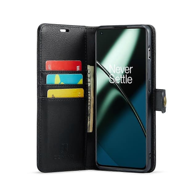 DG.MING Crazy Horse Texture Detachable Magnetic Leather Case Black