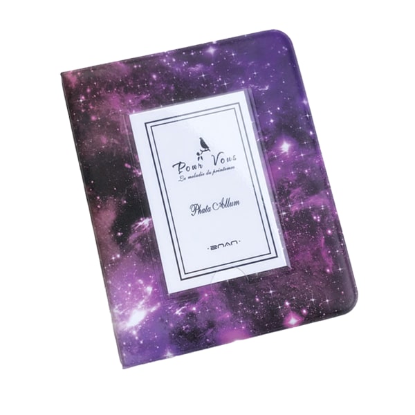 3 Tum Stjärnklar Himmel Design Fotoalbum, Stor Kapacitet Klara PVC Innerfickor & Omfattande Skydd Hårt Pu Läder Omslag för Diverse Instax &