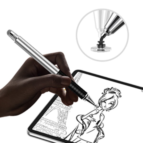 Känslig Stylus, 2-i-1 Design Kapacitiv Pekskärmspenna, Precisionsserie Fin Spets Skiva Pekskärm för iPhone/iPad/Android, Universell