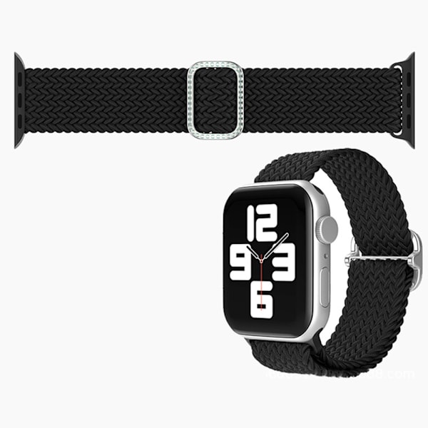 Eleganta Elastiska Flätade Armband, Bekväma Elastiska Solo Loop med Spänne i Rostfritt Stål, Kompatibla med Apple Watch Band Ultra Series