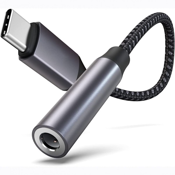 Ljudomvandlare för iPhone 16 15, USB Type C till 3.5mm Högkvalitativ Koppartråd Dubbelflätad Utsida Aluminiumlegering Hölje för Apple 15 Pro Max
